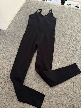 Black Ribbed Sleeveless Jumpsuit
